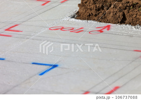 住宅の基礎工事 墨出し イメージ 住宅の基礎工事 墨出し イメージ 106737088