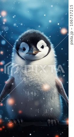 Cute and funny penguins winter, Animal world. Generative AI  106737215