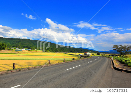 山寺小出高谷地　国道345号を望む 106737331