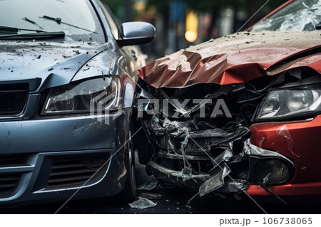 ぶつかった車 AI生成画像 AI画像 ぶつかった車 AI生成画像 AI画像 106738065