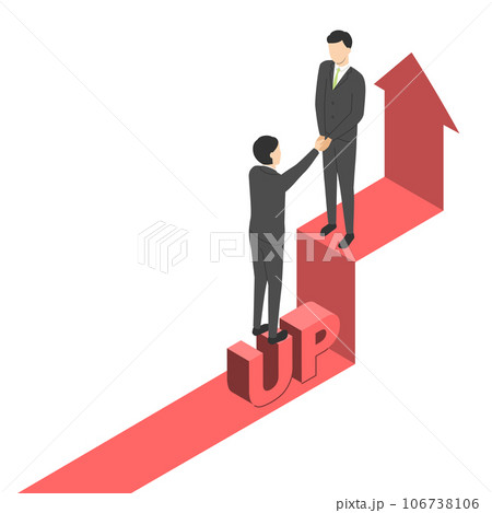 助け合って成長する会社員の男性・アイソメトリック 106738106
