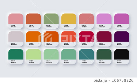 Color Palette, Color Swatches in RGB, HEX Colors, Paint Color Palette, Bright Colour in HEX Codes Catalog, Pastel Color Tones 106738226