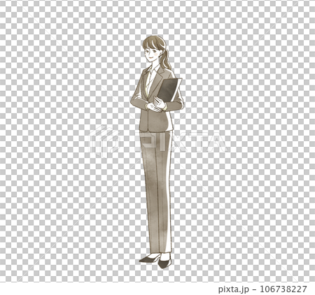 笑顔のスーツ姿の女性 106738227