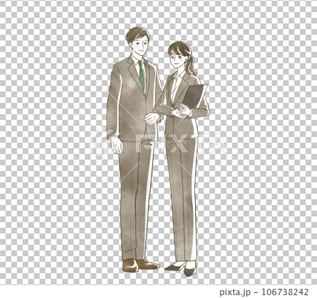 男性和女性與微笑西裝 106738242
