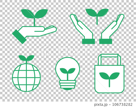 生態相關的地球環保圖像圖標集 106738282