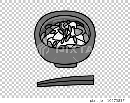 Okkikomi, local cuisine, Gunma prefecture, monochrome 106738574