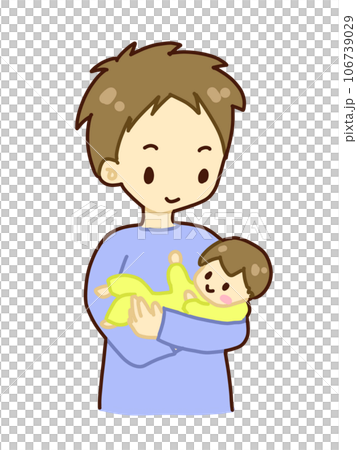 赤ちゃんを抱っこする男性 106739029