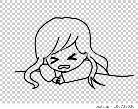 woman lying down and crying 106739030