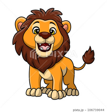 Cute lion cartoon on white background Cute lion cartoon on white background 106739044