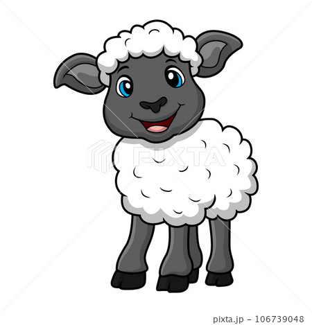 Cute sheep cartoon on white background Cute sheep cartoon on white background 106739048