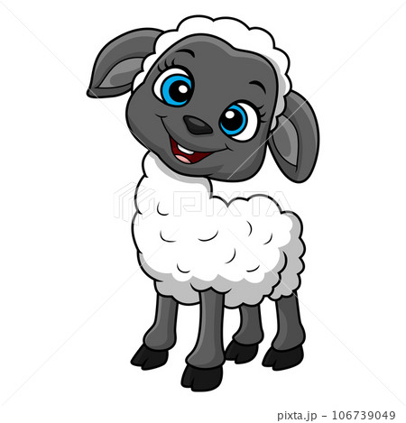 Cute sheep cartoon on white background Cute sheep cartoon on white background 106739049
