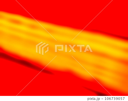 鮮やかな赤い背景の中央を斜めに高速点滅しながら過ぎ去る黄色い発光帯イメージ 106739057