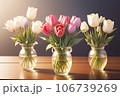 チューリップの三つの水差し「AI生成画像」 106739269