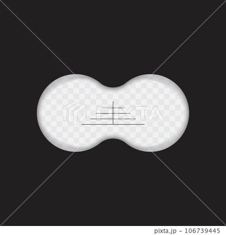 Binocular aim sight, spy view overlay and look through the lenses of binoculars. Vector 106739445