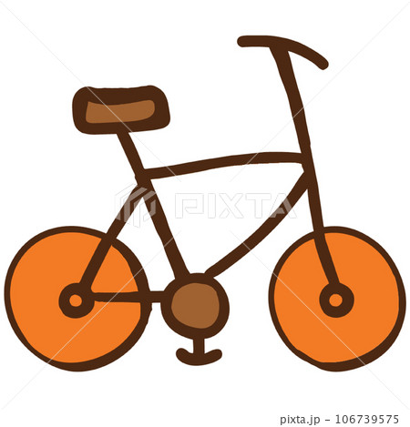 Cute cartoon bike in doodle style in the autumn Generative AI  106739575