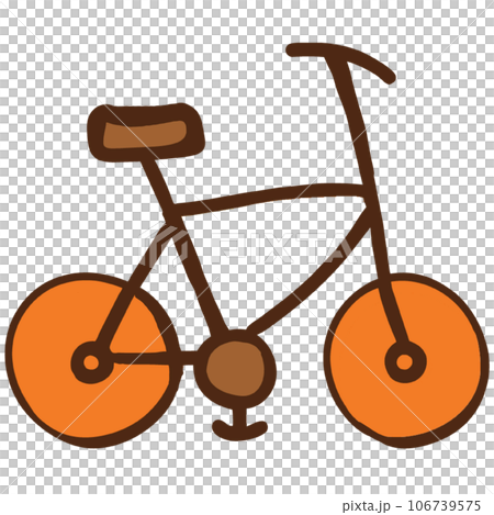 Cute cartoon bike in doodle style in the autumn Generative AI  106739575