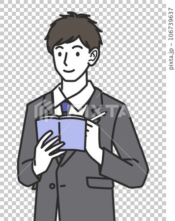 A man in a suit taking notes 106739637
