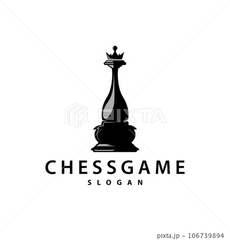 Chess Game Logo Simple Chess Piece Design Minimalist Silhouette Illustration 106739894