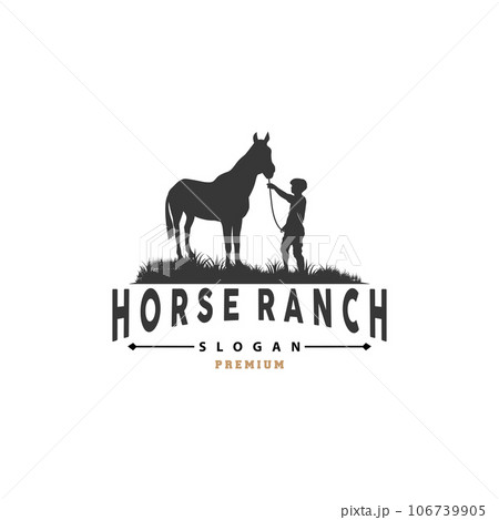 Horse Logo, West Country Farm Ranch Cowboy Logo Design, Simple Illustration Template 106739905
