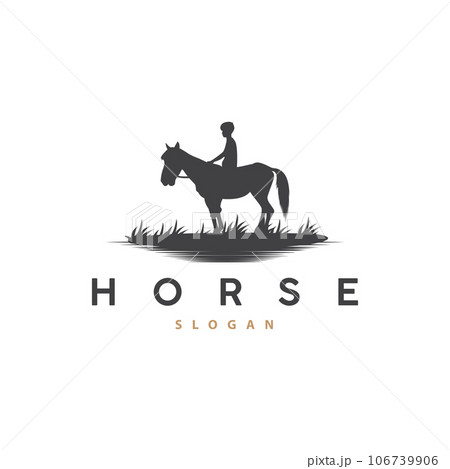 Horse Logo, West Country Farm Ranch Cowboy Logo Design, Simple Illustration Template 106739906