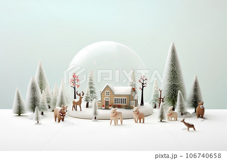 クリスマス白い世界（ジオラマ） 106740658