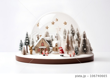 クリスマス白い世界（ジオラマ） 106740665