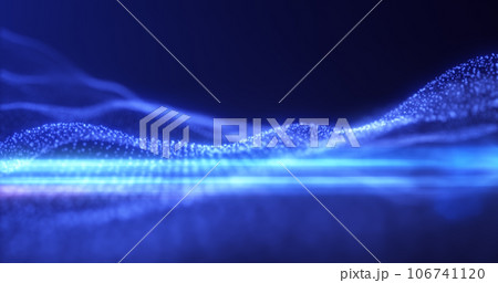 Abstract blue energy waves from particles of futuristic hi-tech glowing background Abstract blue energy waves from particles of futuristic hi-tech glowing background 106741120