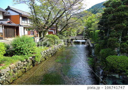 中山道 醒ヶ井宿〈 地蔵川と町並み 〉 【滋賀県米原市】 106741747