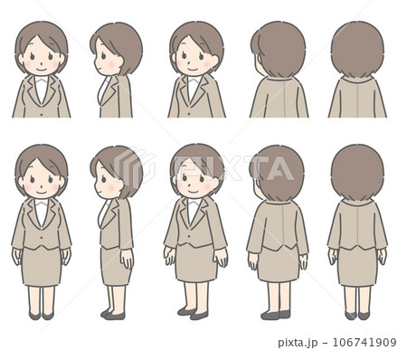 色々な方向を向いた若い女性(スーツ) 色々な方向を向いた若い女性(スーツ) 106741909