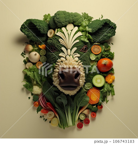 vegetable vegetarian or vegan food concept. AI-generated content. 106743183
