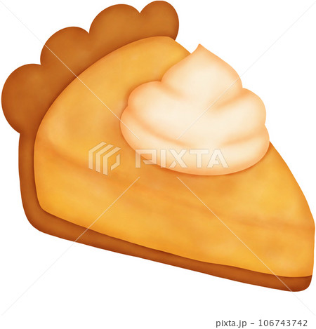 Watercolor Autumn Pumpkin Dessert. Pumpkin Pie. Watercolor Autumn Pumpkin Dessert. Pumpkin Pie. 106743742