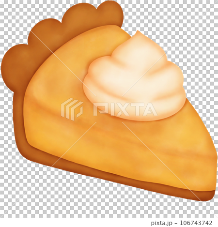 Watercolor Autumn Pumpkin Dessert. Pumpkin Pie. Watercolor Autumn Pumpkin Dessert. Pumpkin Pie. 106743742