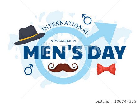 International Men's Day Vector Illustration on November 19 with Men Equipment for Positive Value Their Families in Flat Cartoon Background Design 106744325