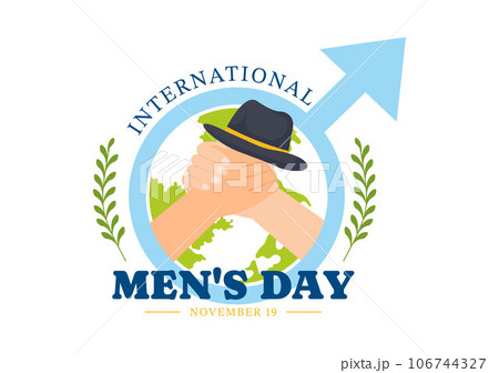 International Men's Day Vector Illustration on November 19 with Men Equipment for Positive Value Their Families in Flat Cartoon Background Design 106744327