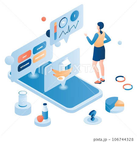 Mobile application fitness tracker and calorie counter 106744328