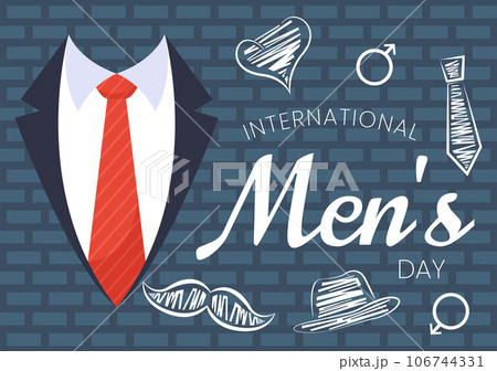 International Men's Day Vector Illustration on November 19 with Men Equipment for Positive Value Their Families in Flat Cartoon Background Design 106744331