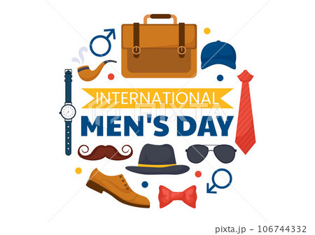 International Men's Day Vector Illustration on November 19 with Men Equipment for Positive Value Their Families in Flat Cartoon Background Design 106744332