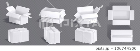 3d white cardboard box package delivery vector 3d white cardboard box package delivery vector 106744500