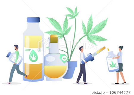 Cannabis oil preparation process with people scientists 106744577