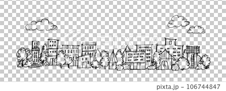 シンプルな街並みのスケッチ 手描きイラスト シンプルな街並みのスケッチ 手描きイラスト 106744847