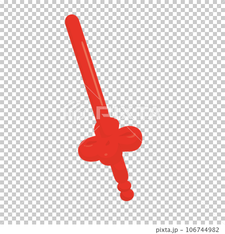 Sword balloon art made from red balloons 106744982