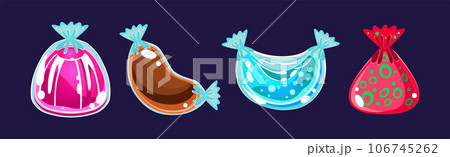 Colorful Glossy Sweets and Candy of Various Shape Vector Set 106745262