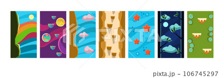 Abstract Background and Flat Backdrop for Game Interface Vector Set 106745297