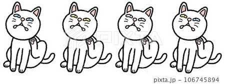 後あしで猫があごを掻いています 106745894