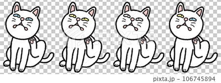 The cat is scratching its chin with its hind legs 106745894