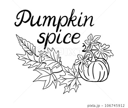 Sketch hand drawn outline autumn lettering 106745912