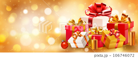 Gift boxes, candles and balls 106746072