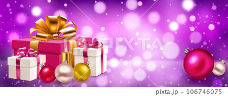 Gift boxes, candles and balls 106746075