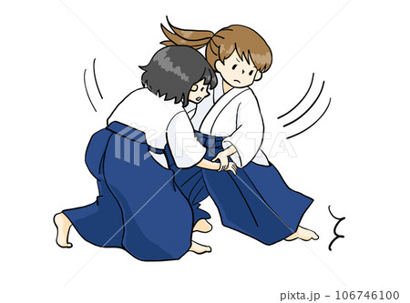 合気道をする女の子 106746100