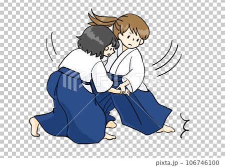 合気道をする女の子 106746100